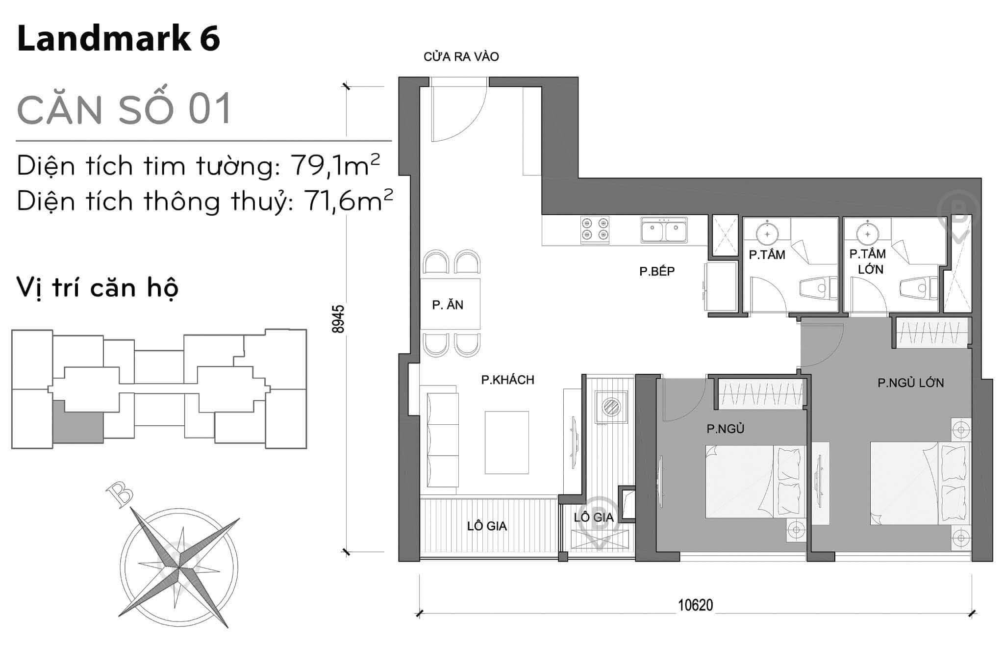 Mặt bằng Landmark 6 Vinhomes Central Park