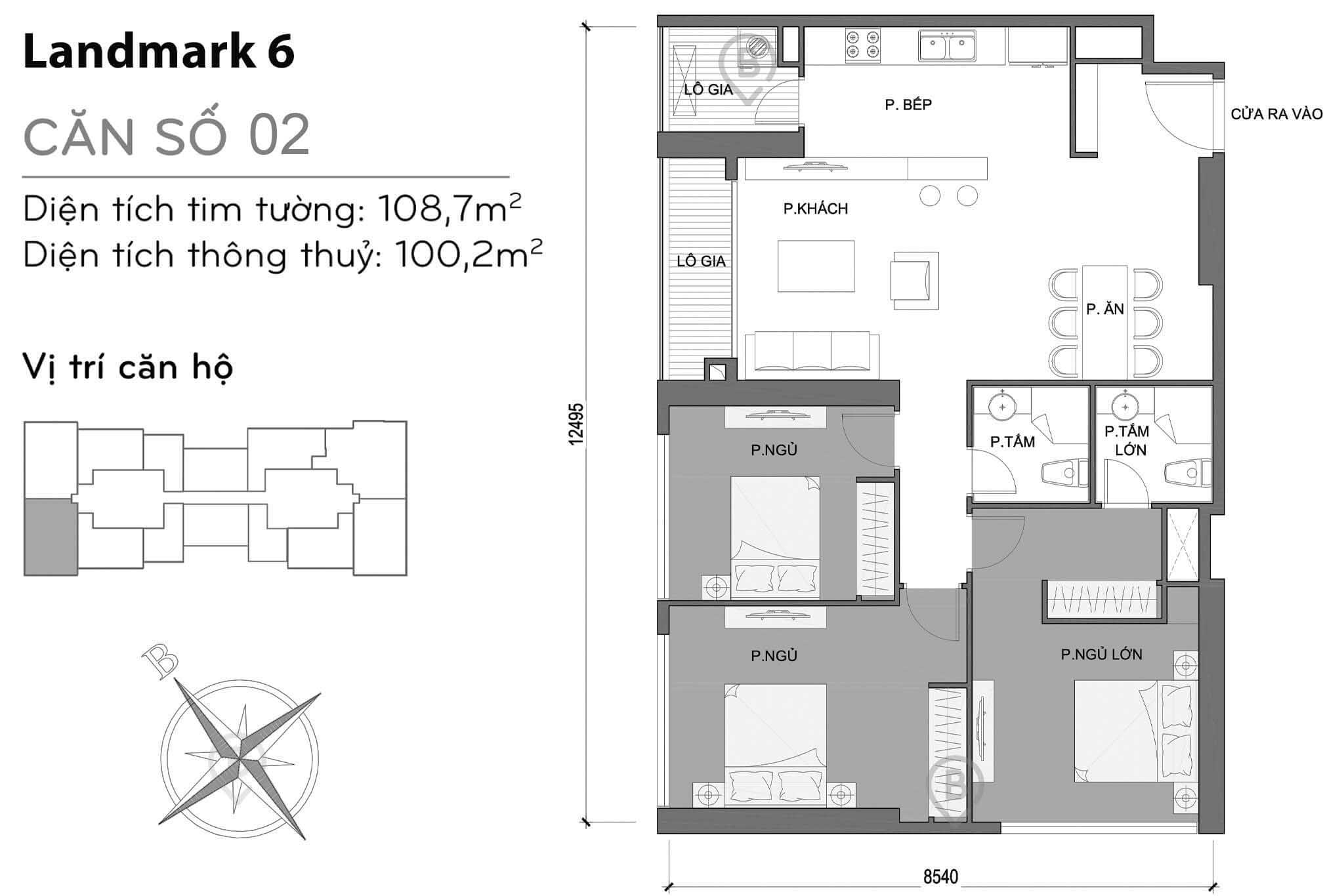 Mặt bằng Landmark 6 Vinhomes Central Park