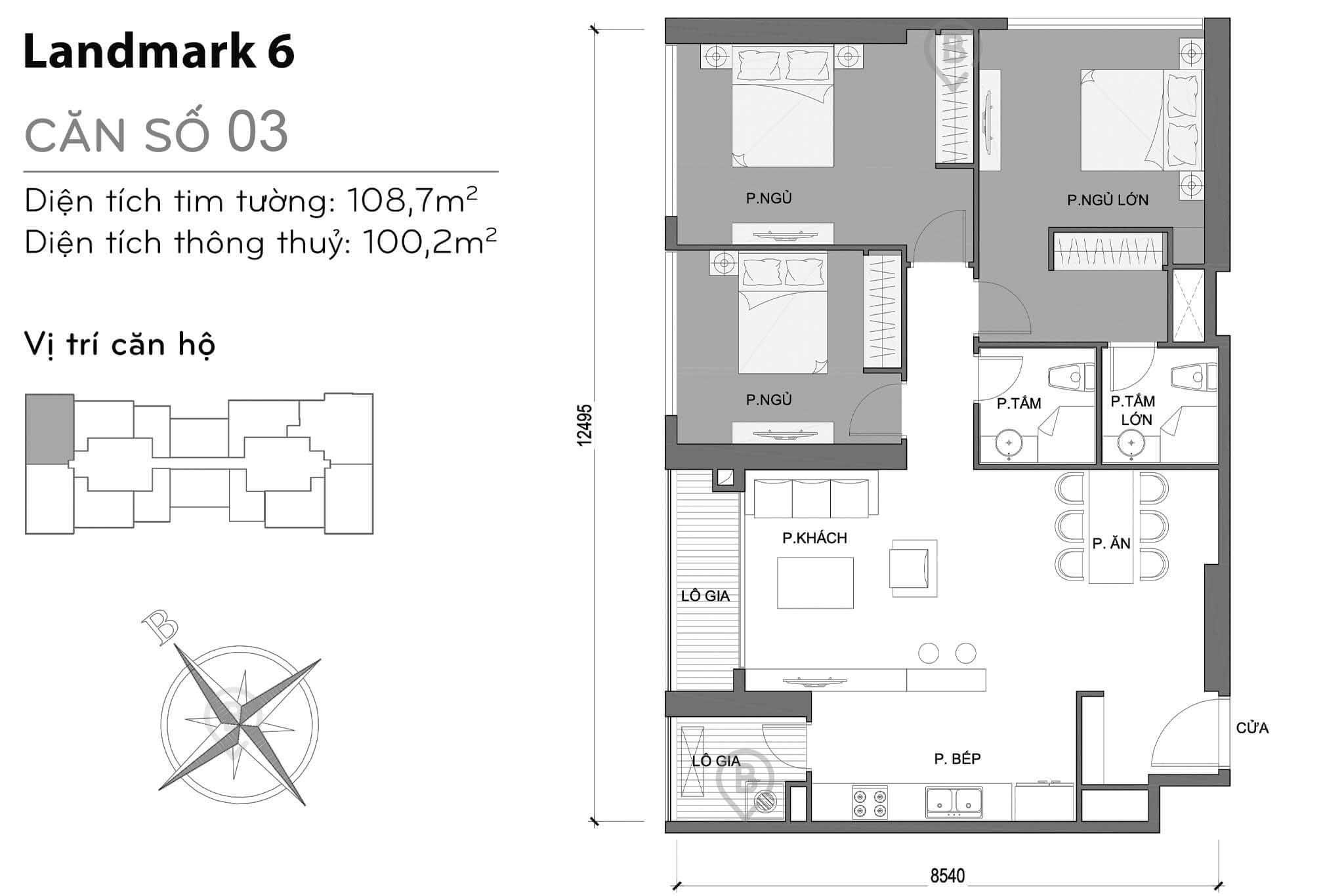 Mặt bằng Landmark 6 Vinhomes Central Park