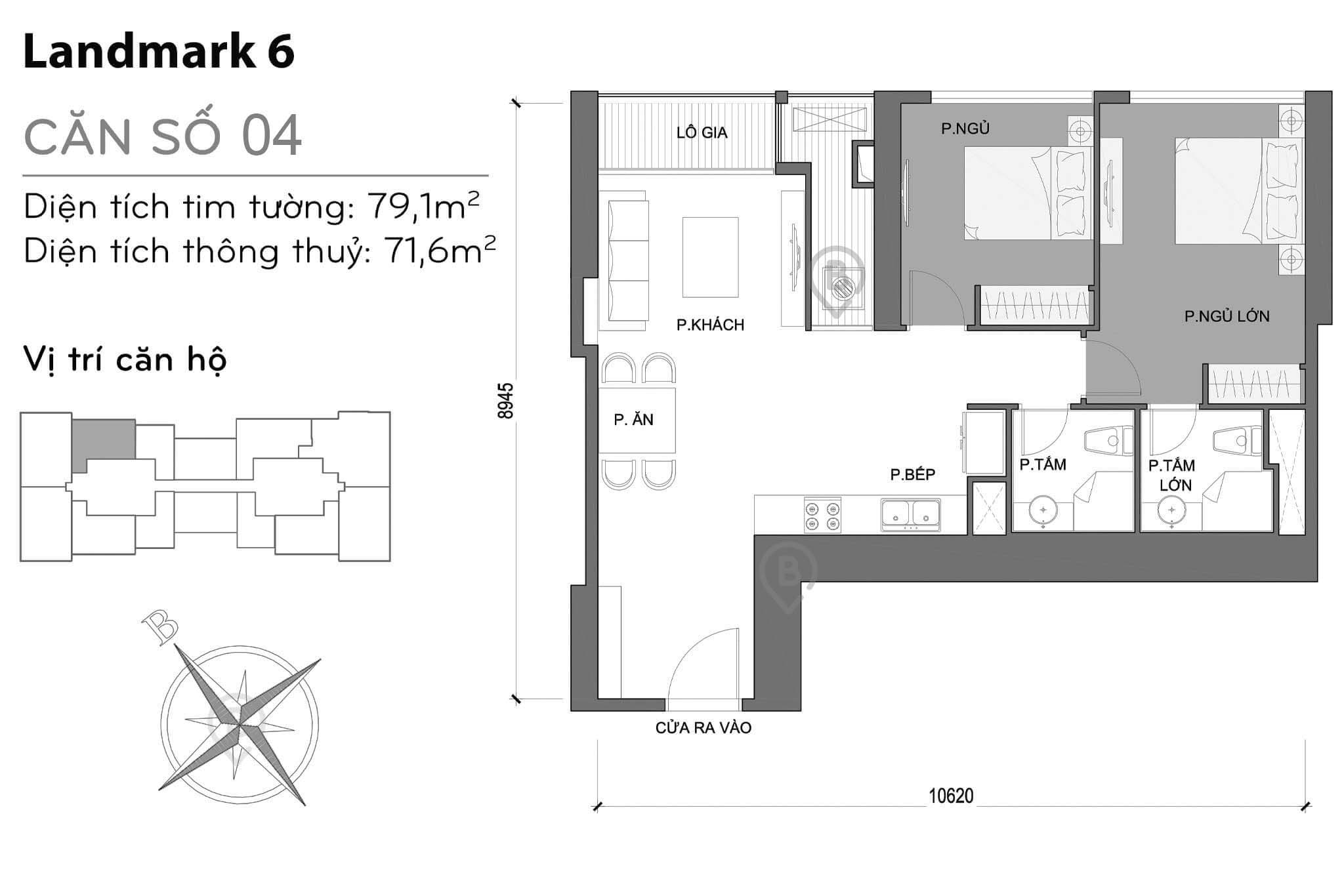 Mặt bằng Landmark 6 Vinhomes Central Park