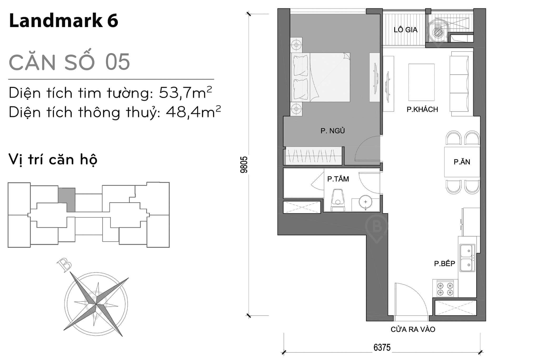 Mặt bằng Landmark 6 Vinhomes Central Park