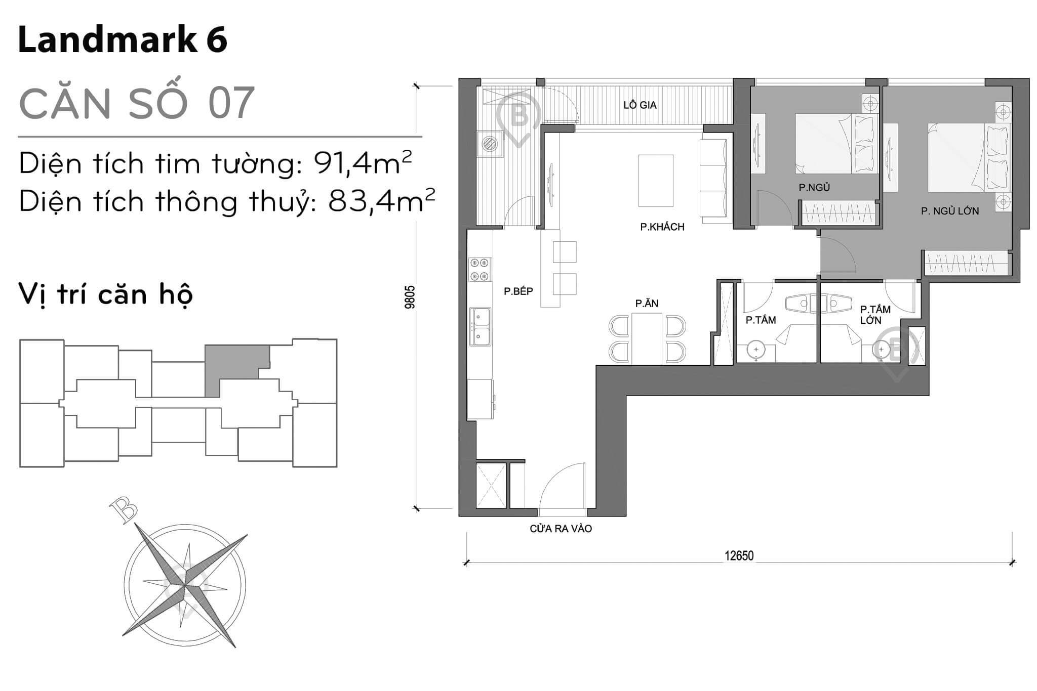 Mặt bằng Landmark 6 Vinhomes Central Park