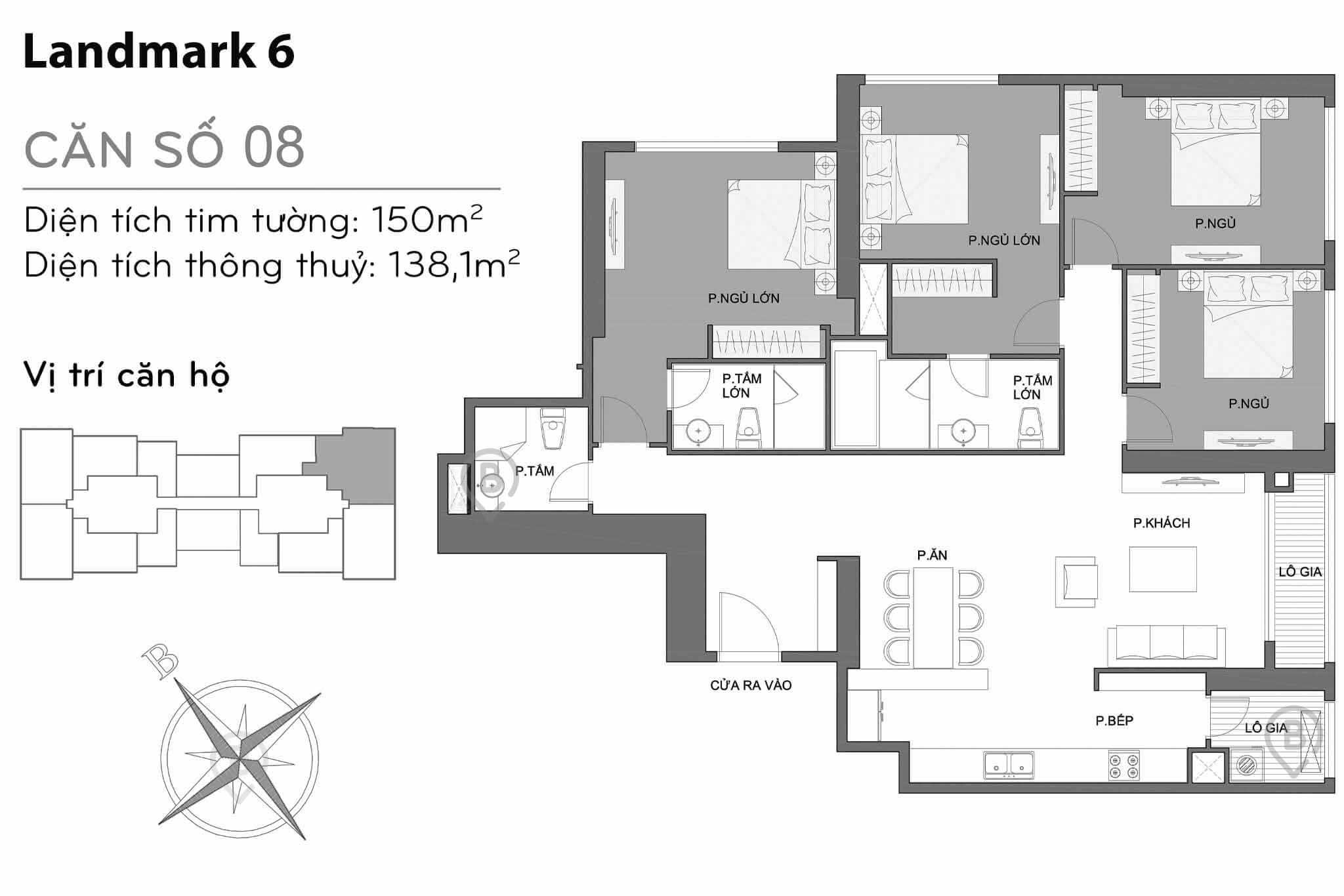 Mặt bằng Landmark 6 Vinhomes Central Park