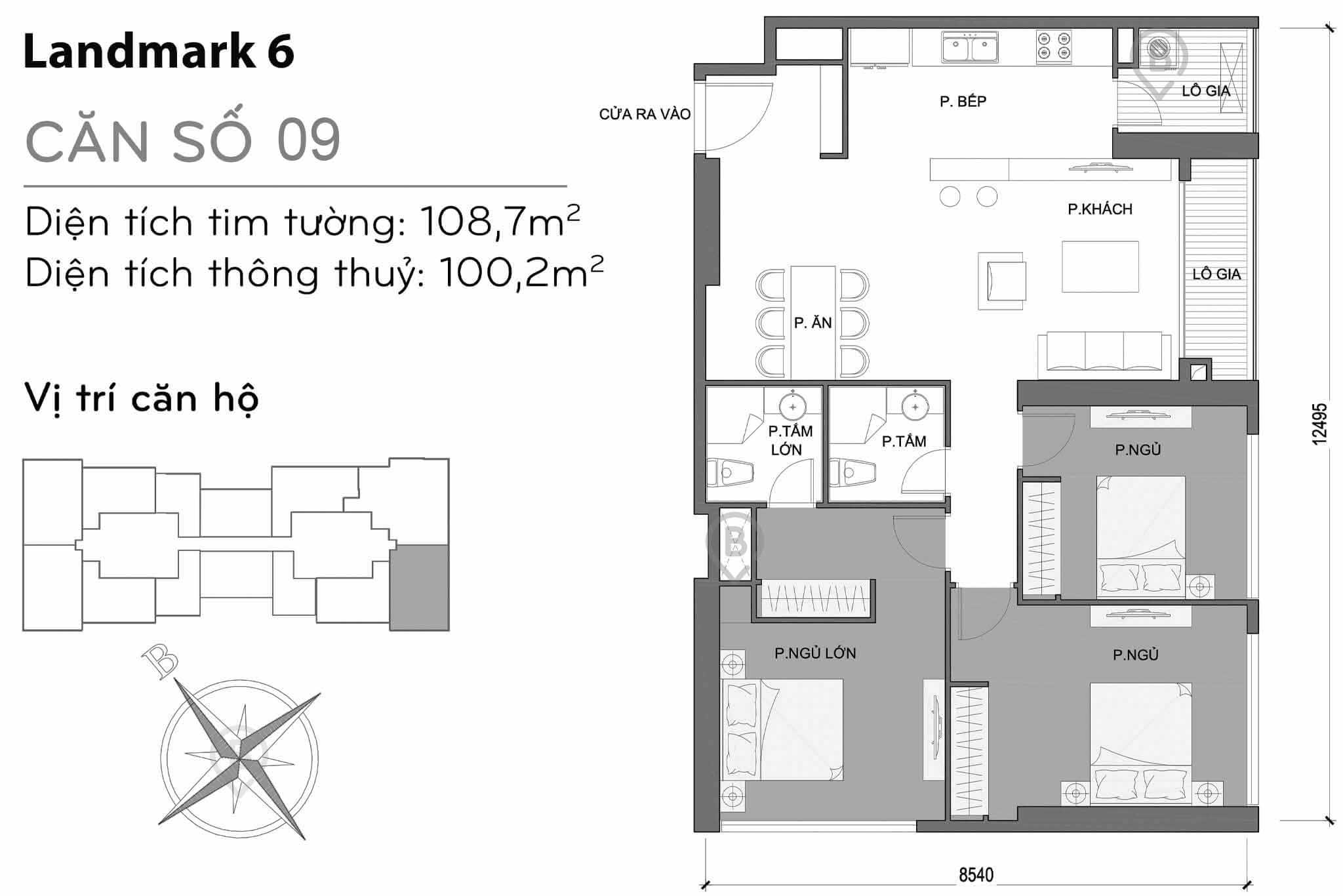 Mặt bằng Landmark 6 Vinhomes Central Park