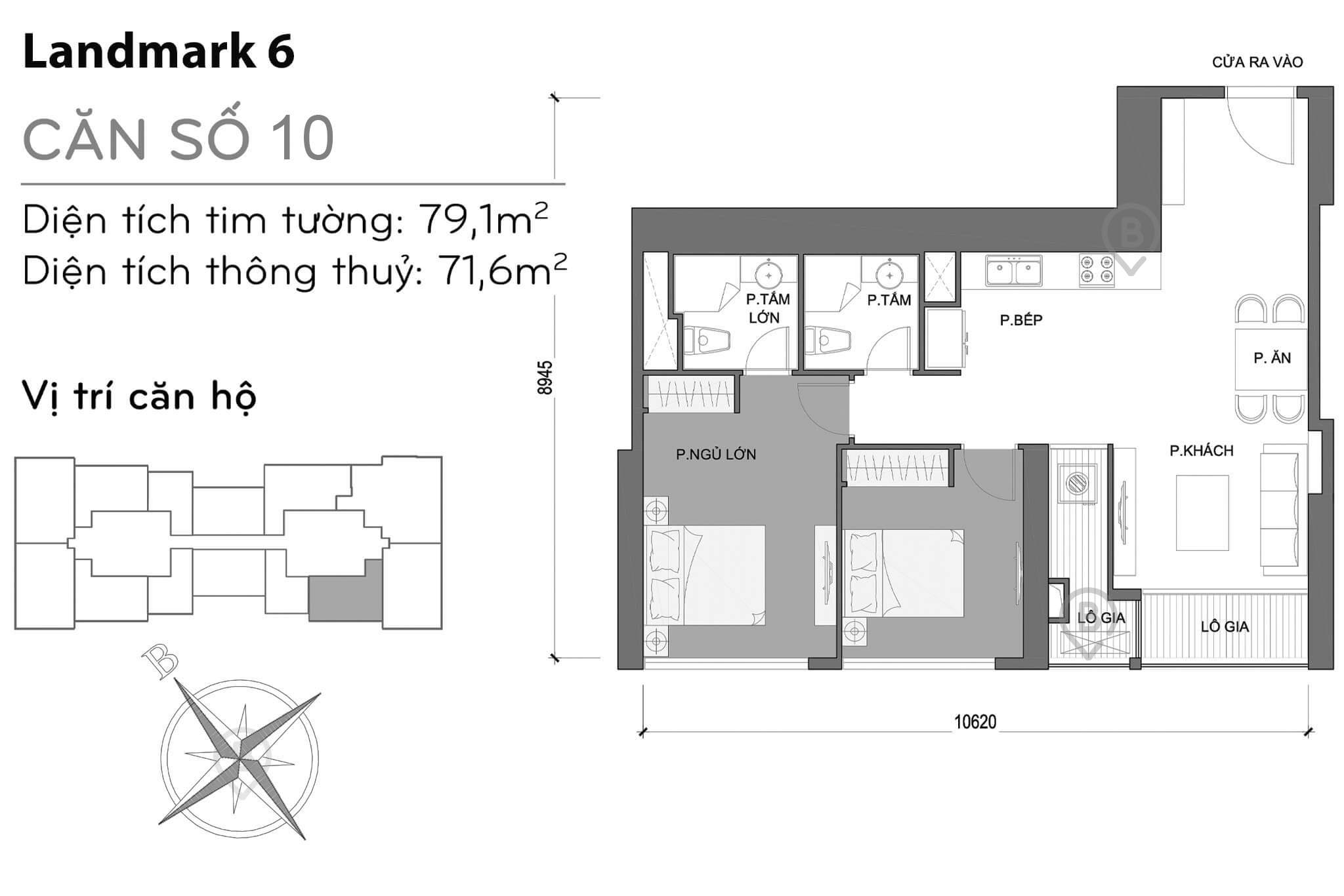 Mặt bằng Landmark 6 Vinhomes Central Park