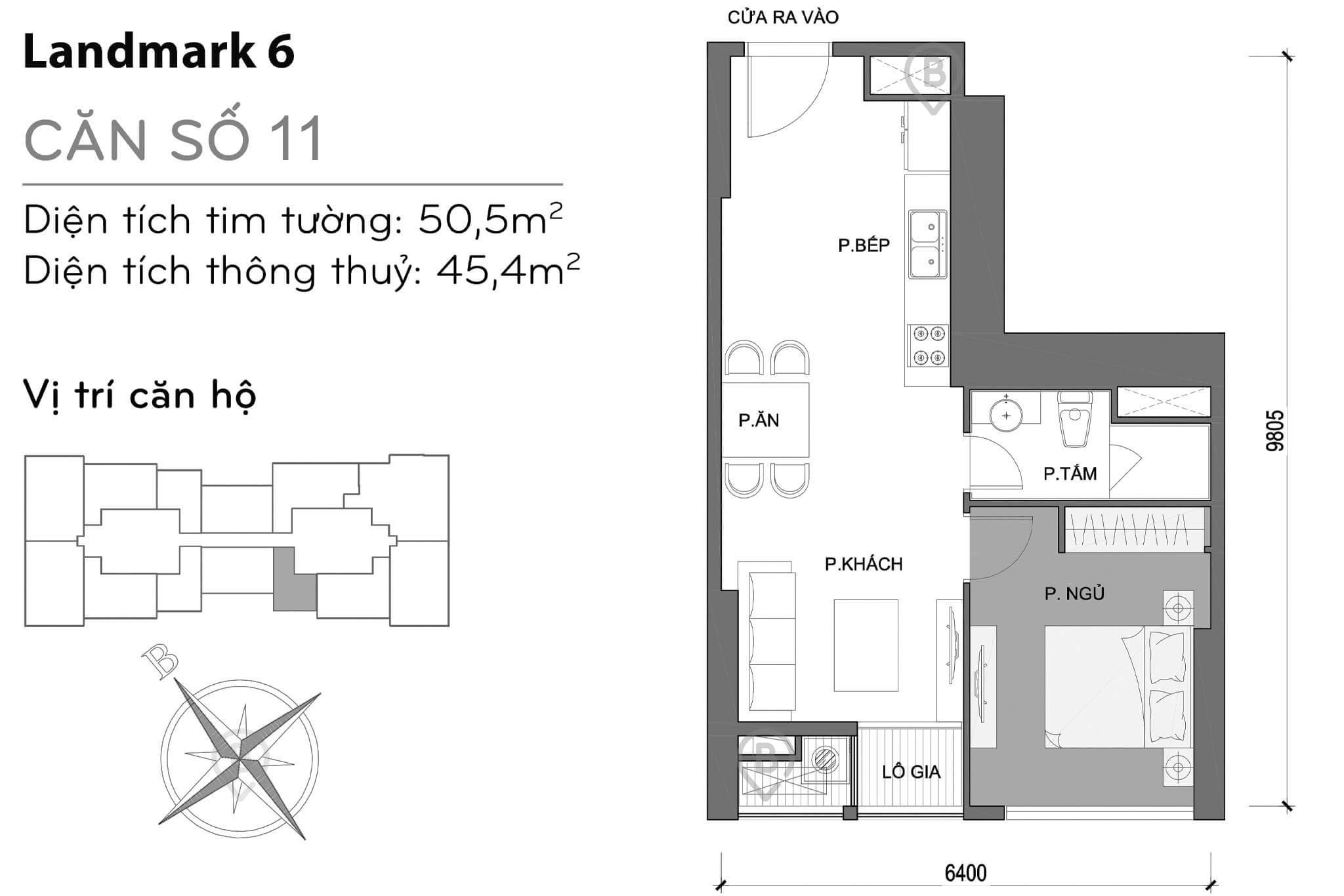 Mặt bằng Landmark 6 Vinhomes Central Park