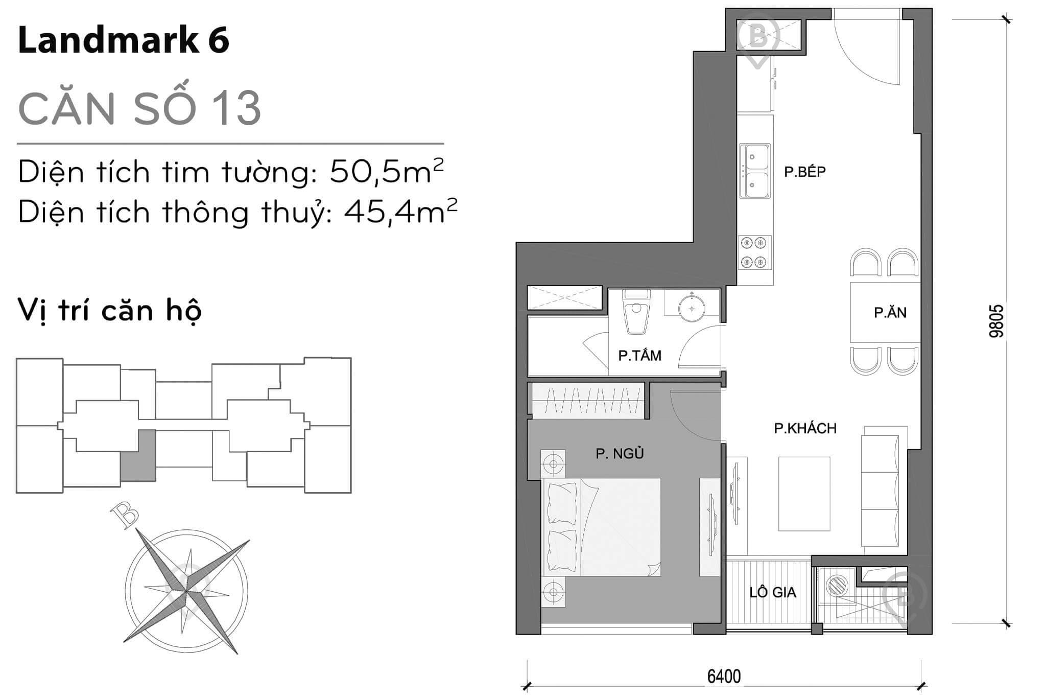 Mặt bằng Landmark 6 Vinhomes Central Park