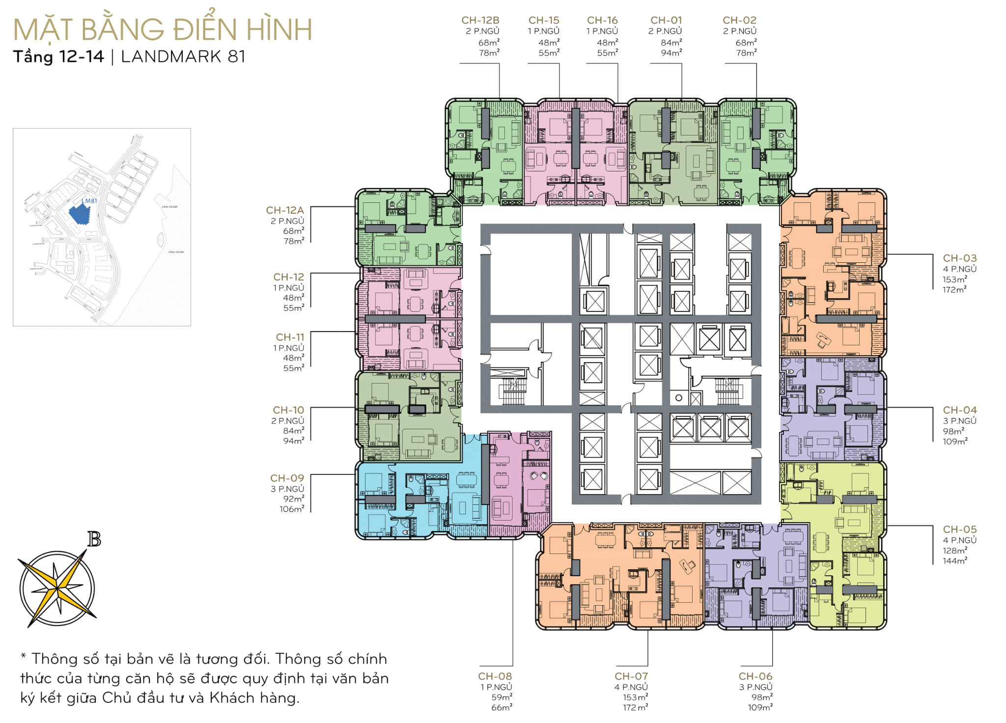 Mặt bằng Landmark 81 Vinhomes Central Park