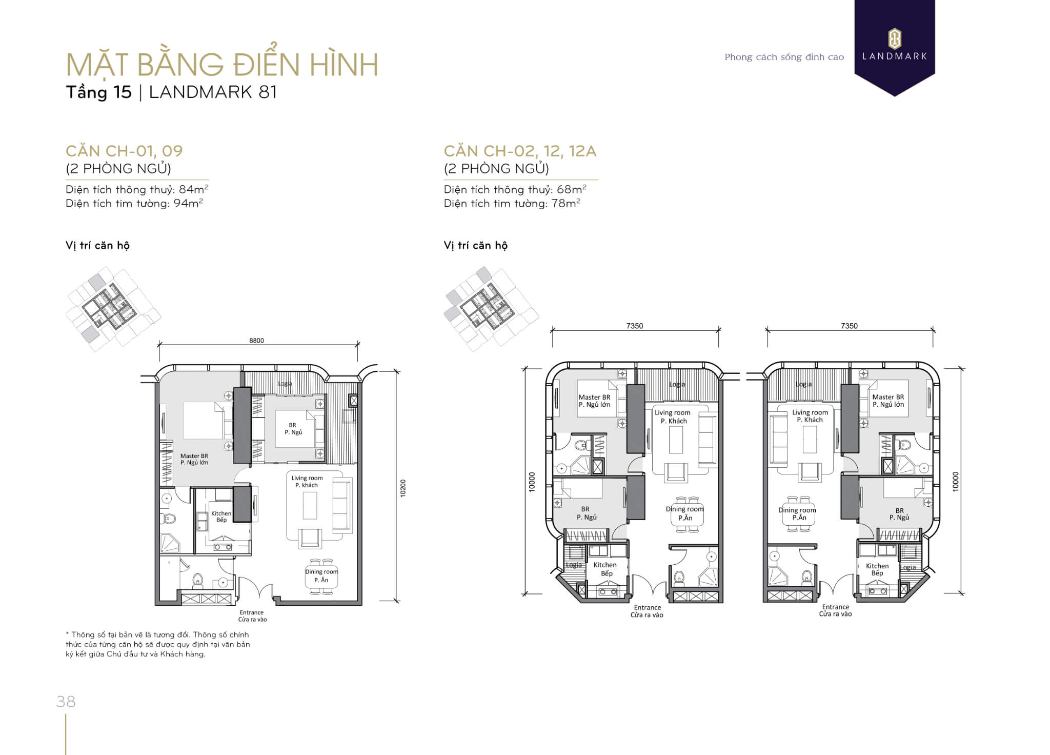 Mặt bằng Landmark 81 Vinhomes Central Park