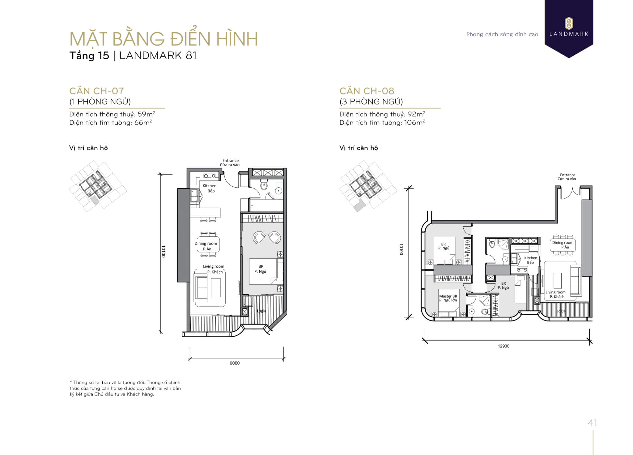 Mặt bằng Landmark 81 Vinhomes Central Park