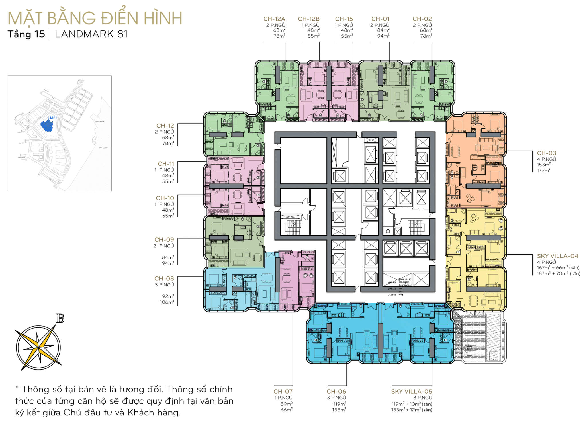 Mặt bằng Landmark 81 Vinhomes Central Park