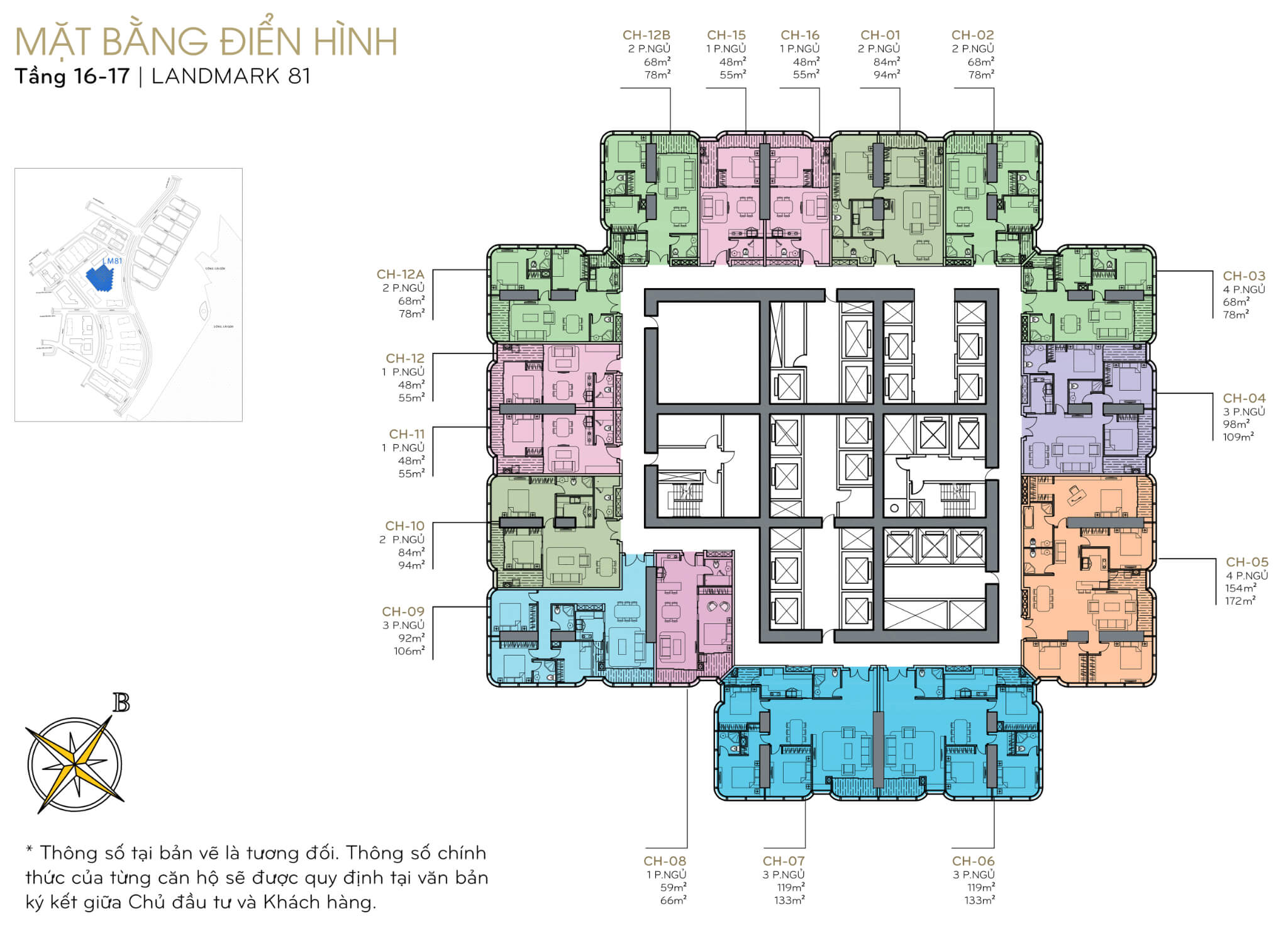 Mặt bằng Landmark 81 Vinhomes Central Park