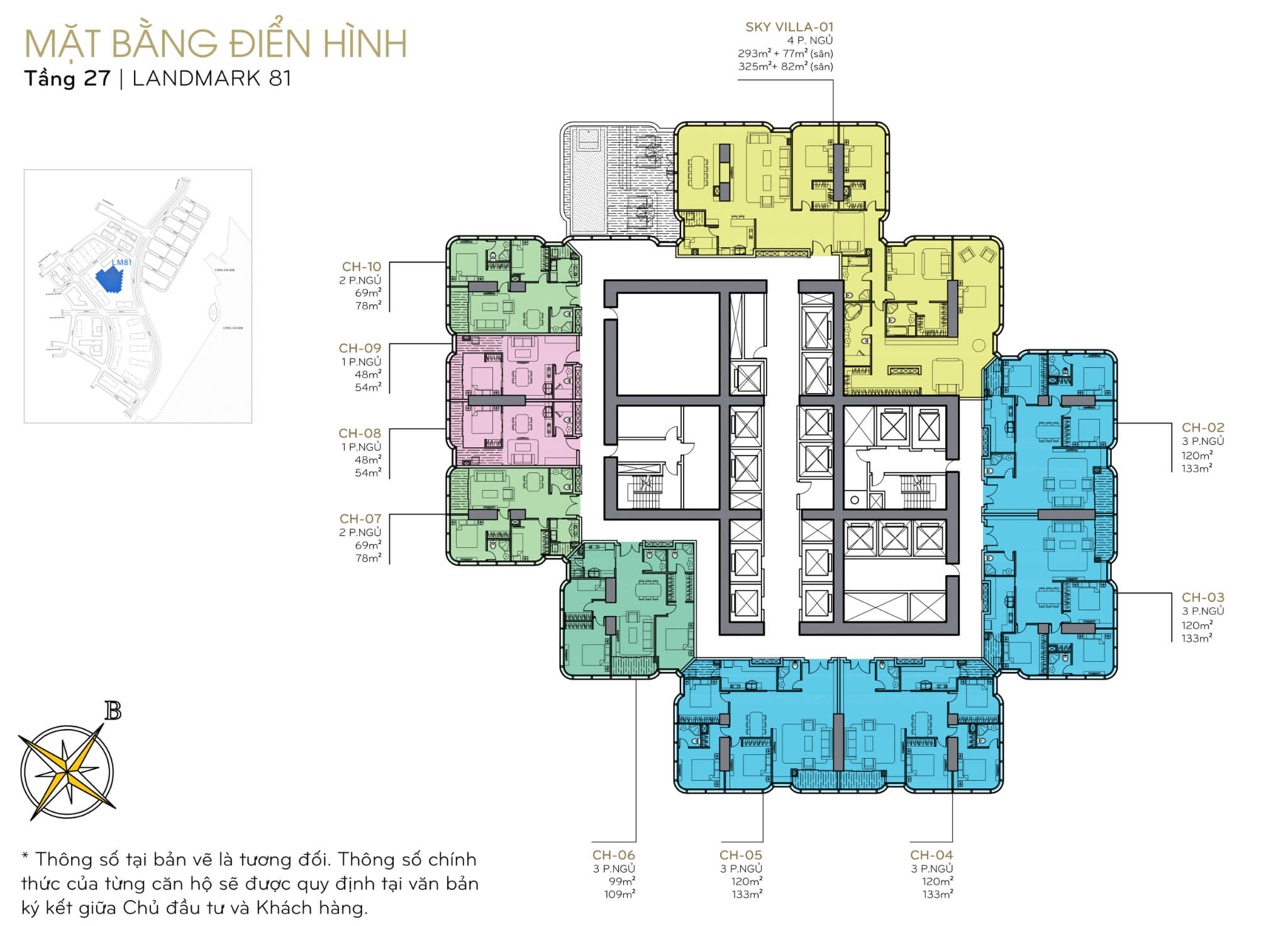 Mặt bằng Landmark 81 Vinhomes Central Park