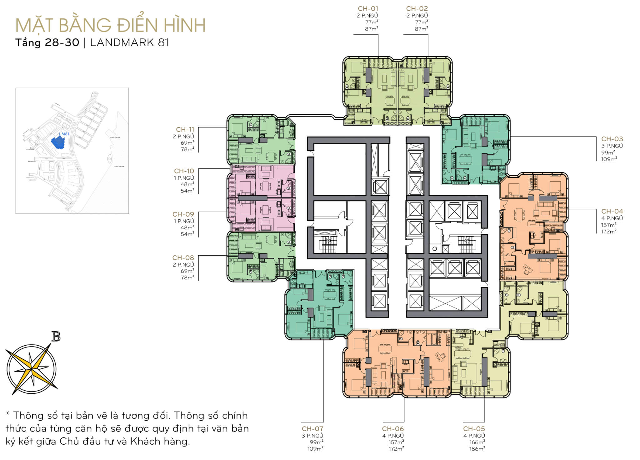 Mặt bằng Landmark 81 Vinhomes Central Park