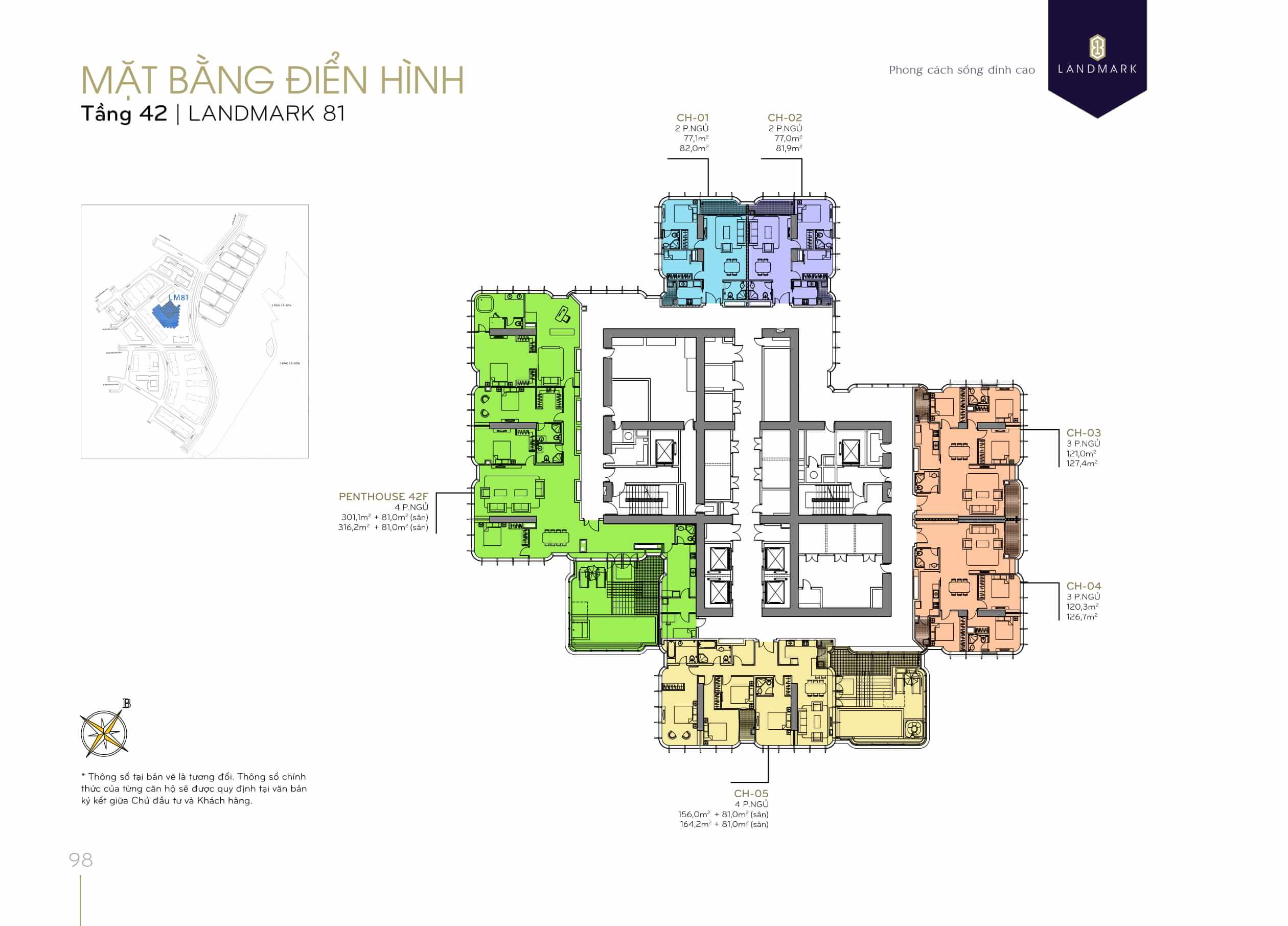 Mặt bằng Landmark 81 Vinhomes Central Park