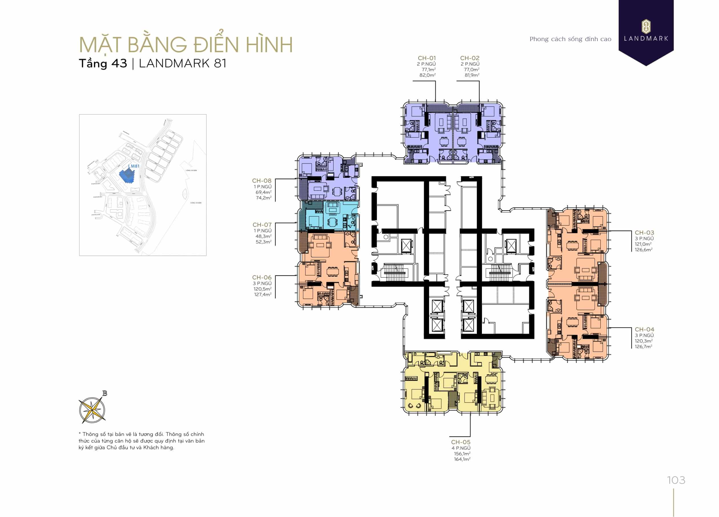 Mặt bằng Landmark 81 Vinhomes Central Park