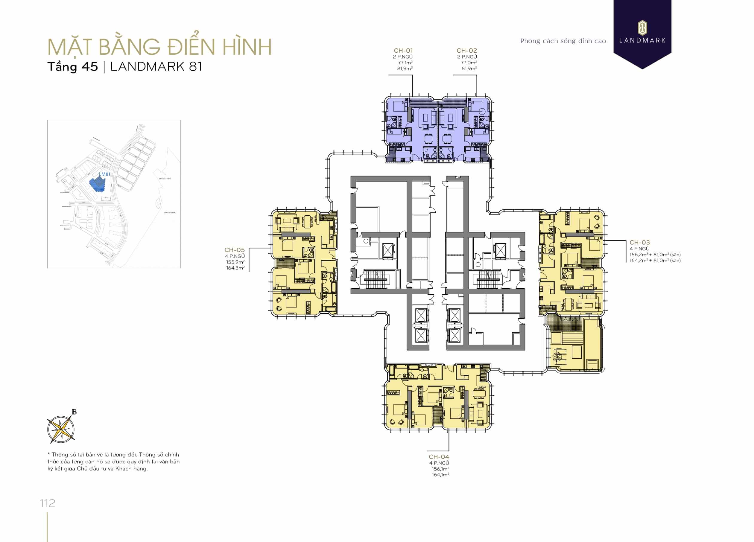 Mặt bằng Landmark 81 Vinhomes Central Park