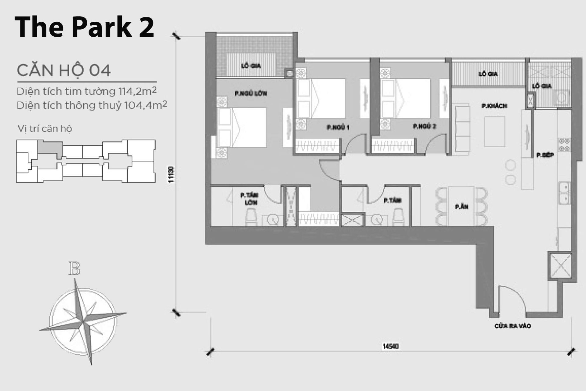 Mặt bằng Park 2 Vinhomes Central Park