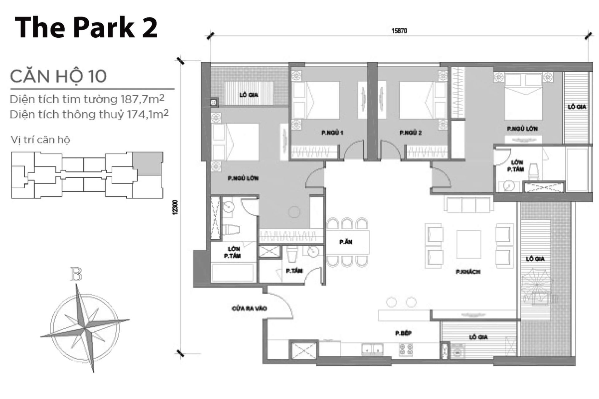 Mặt bằng Park 2 Vinhomes Central Park