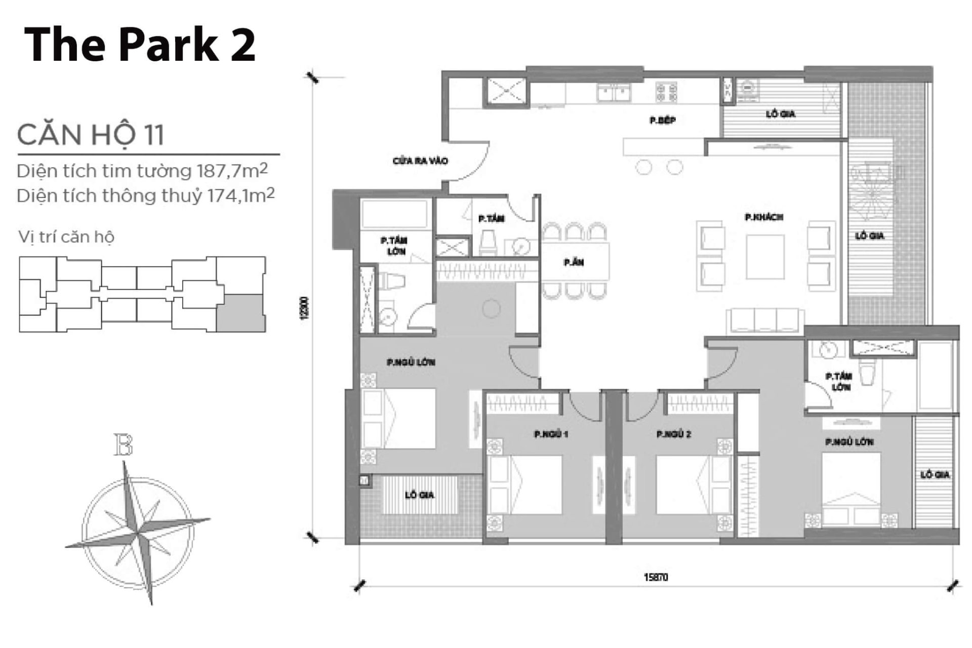 Mặt bằng Park 2 Vinhomes Central Park