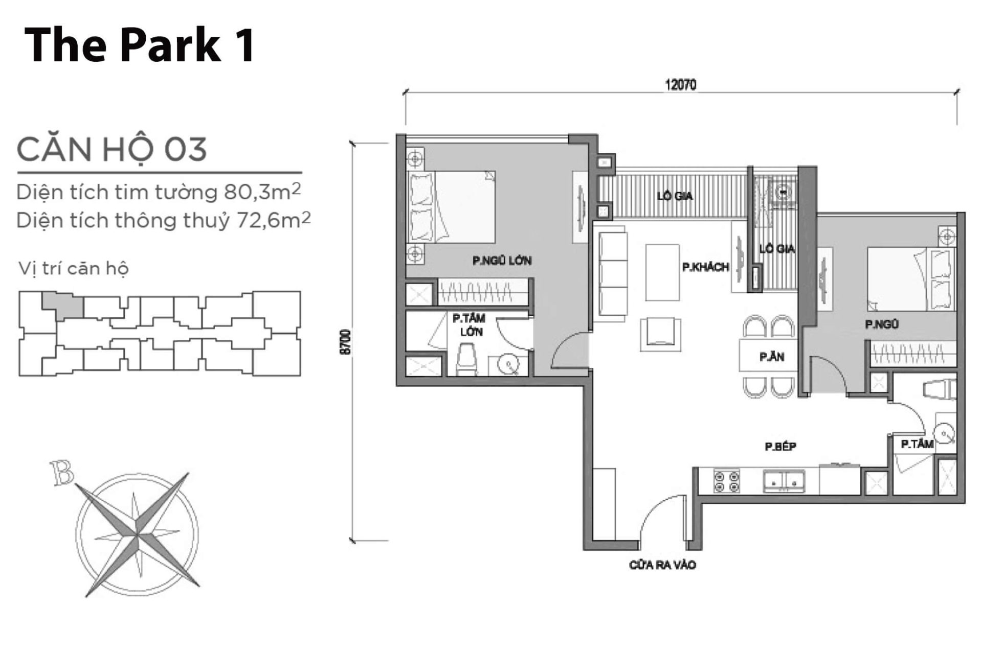 Mặt bằng Park 1 Vinhomes Central Park