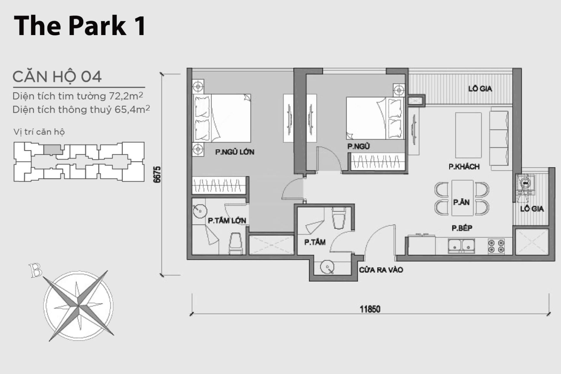 Mặt bằng Park 1 Vinhomes Central Park