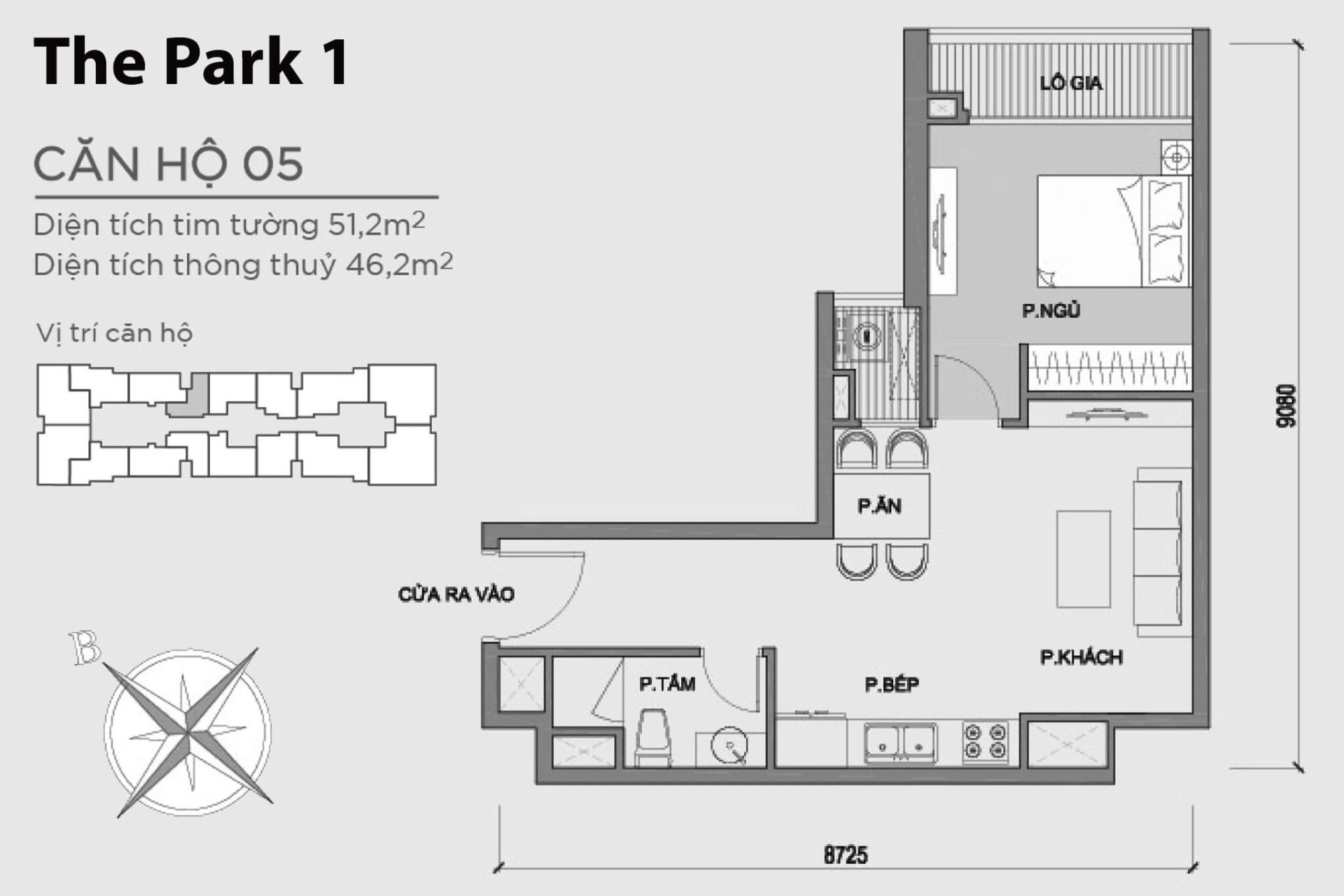 Mặt bằng Park 1 Vinhomes Central Park