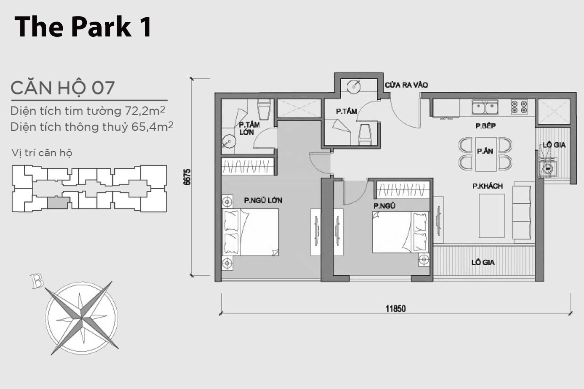 Mặt bằng Park 1 Vinhomes Central Park