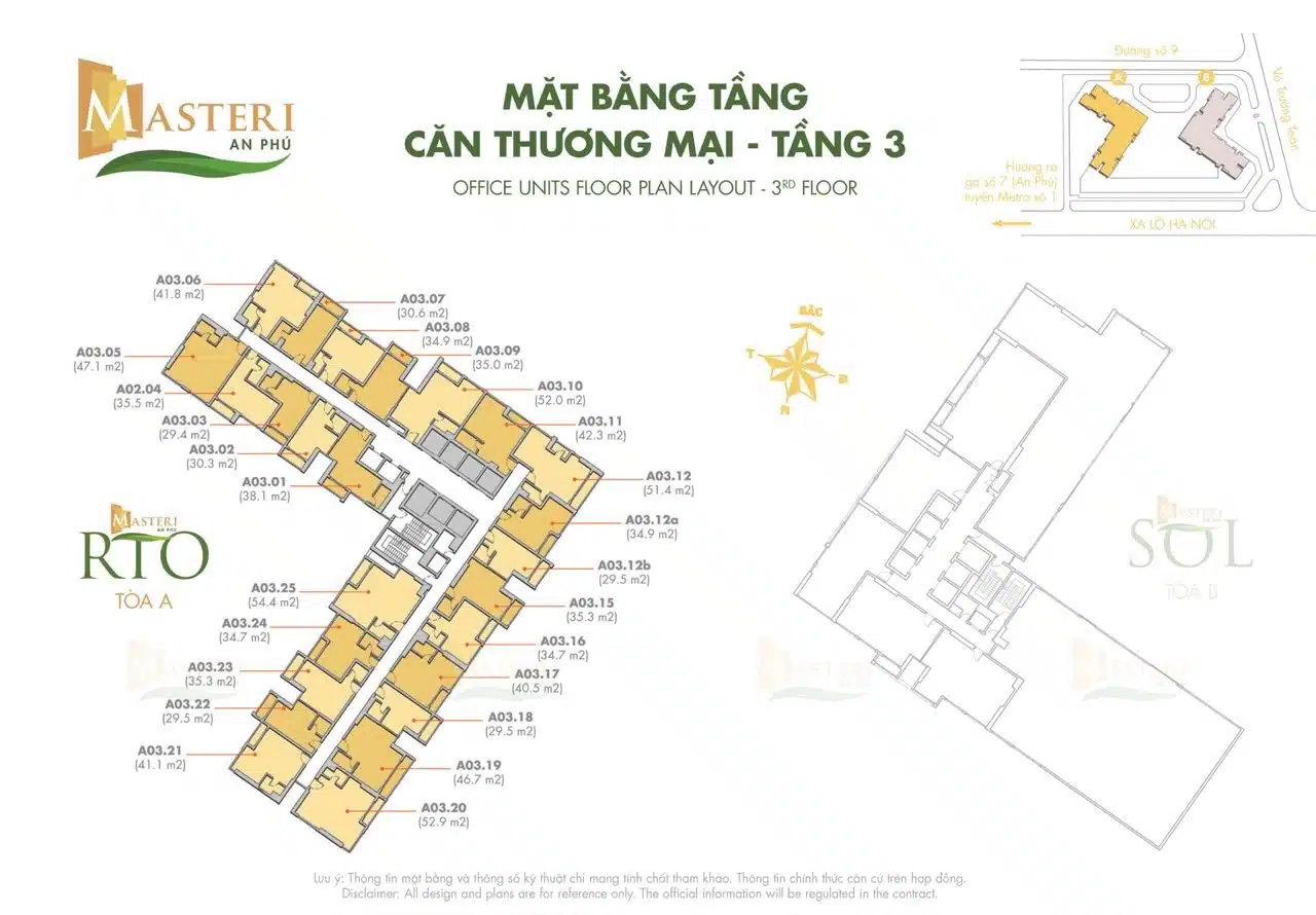 Mặt bằng căn hộ Masteri An Phú