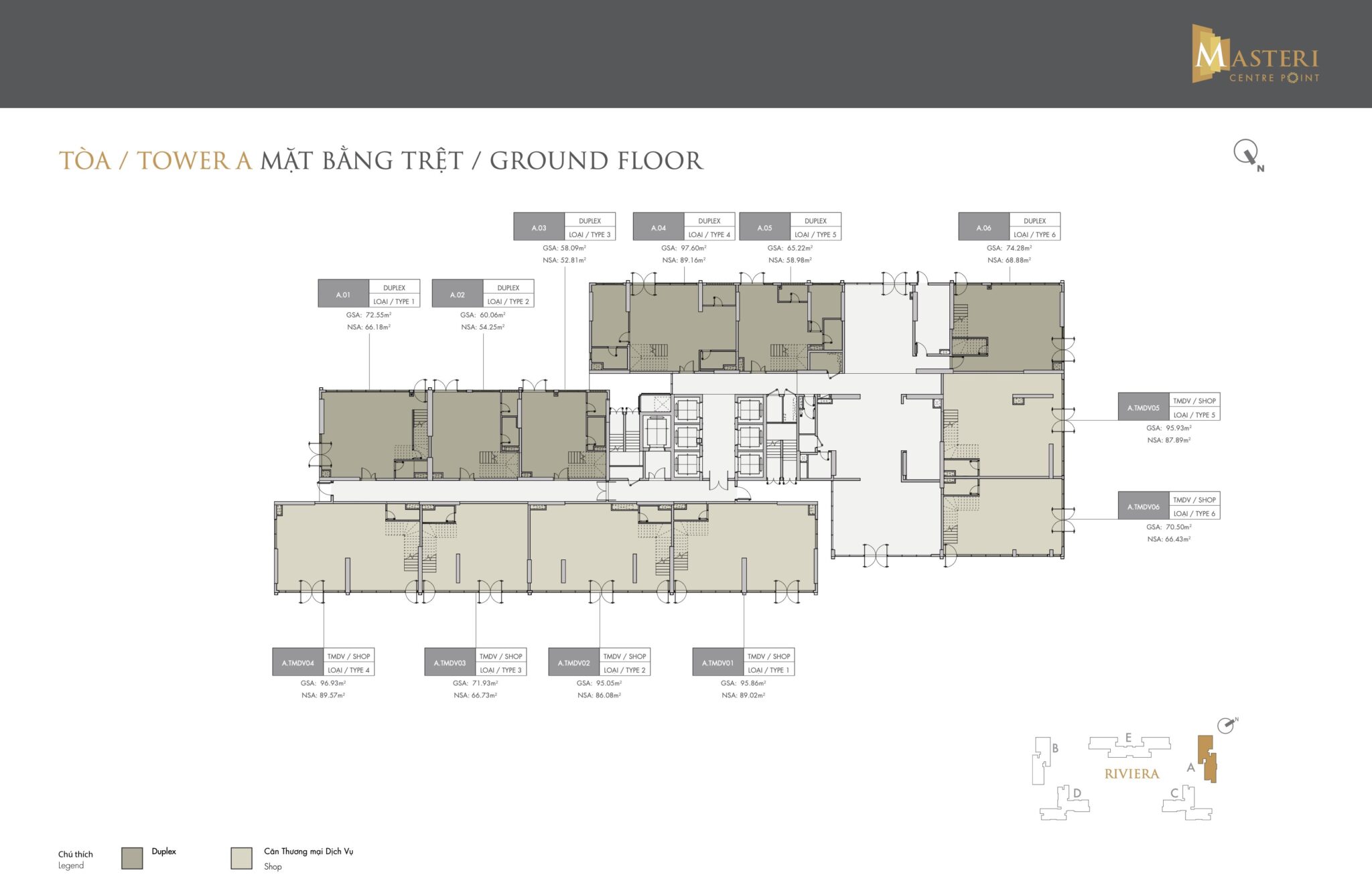 Mặt bằng Duplex Masteri Centre Point