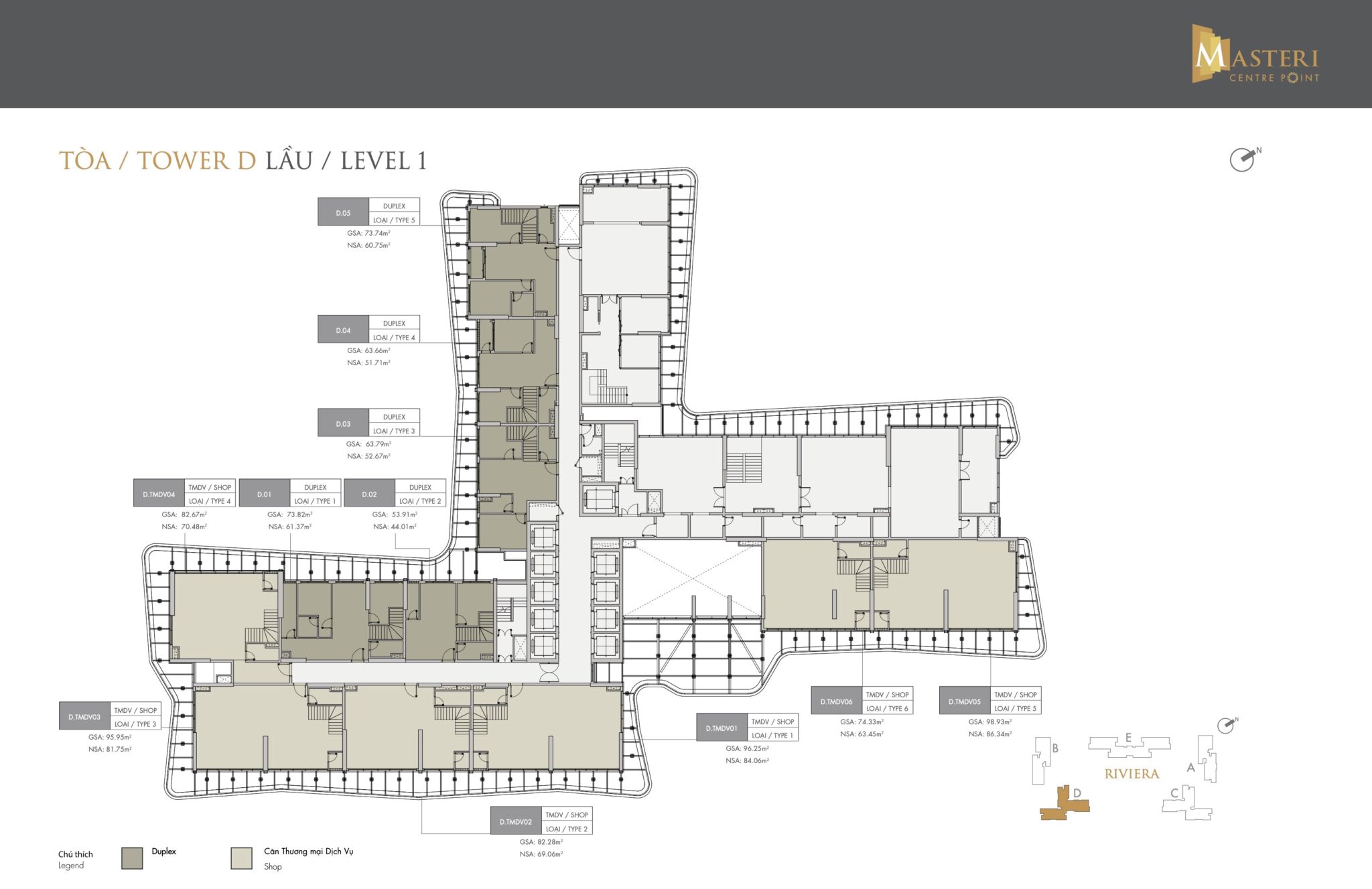 Mặt bằng Duplex Masteri Centre Point