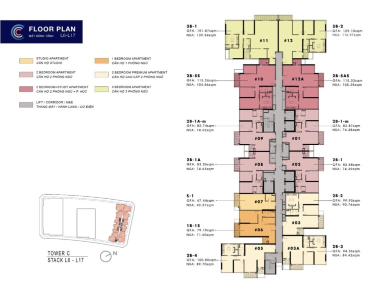 Mặt bằng The Crest Residence Metropole