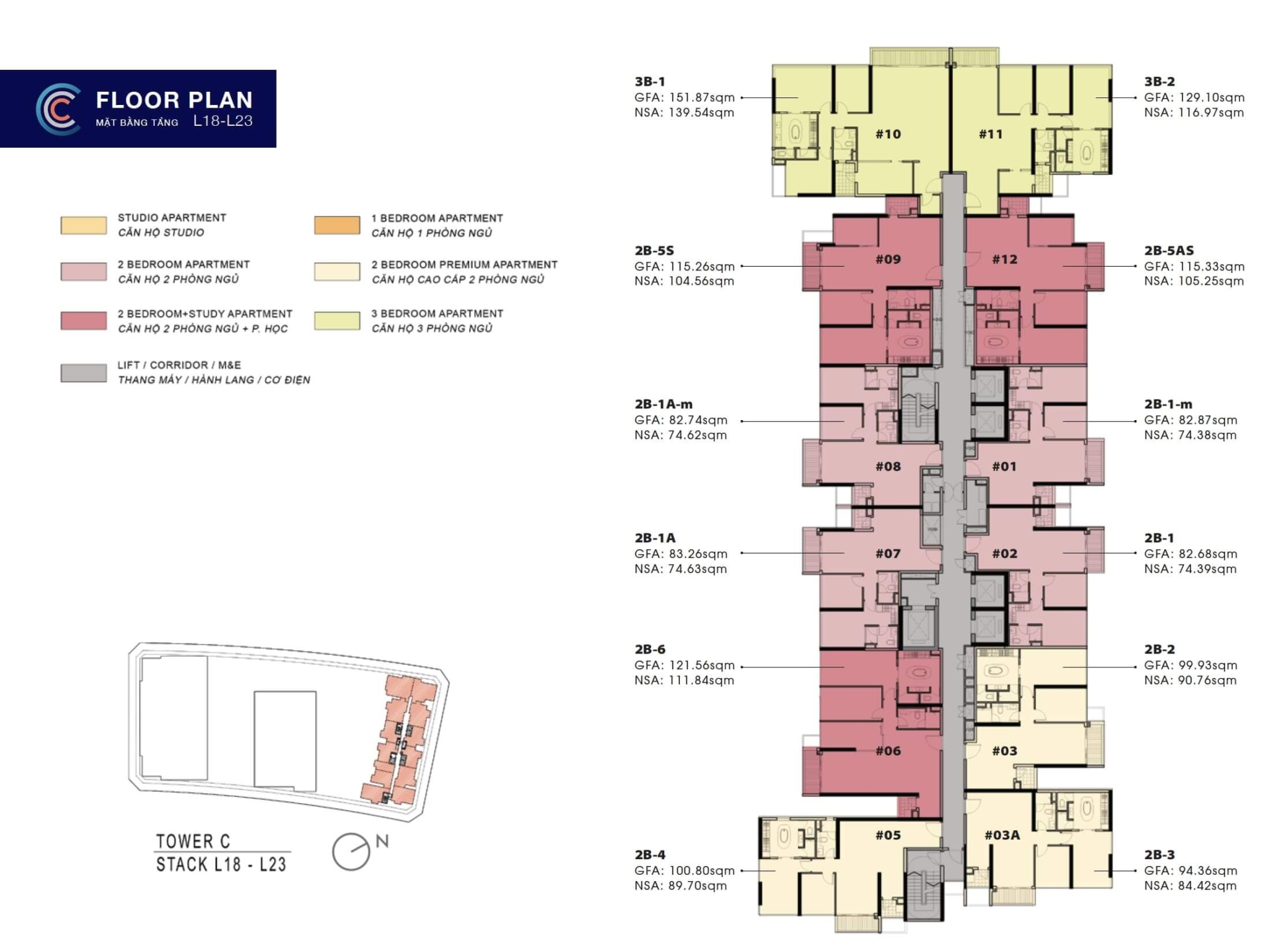 Mặt bằng The Crest Residence Metropole