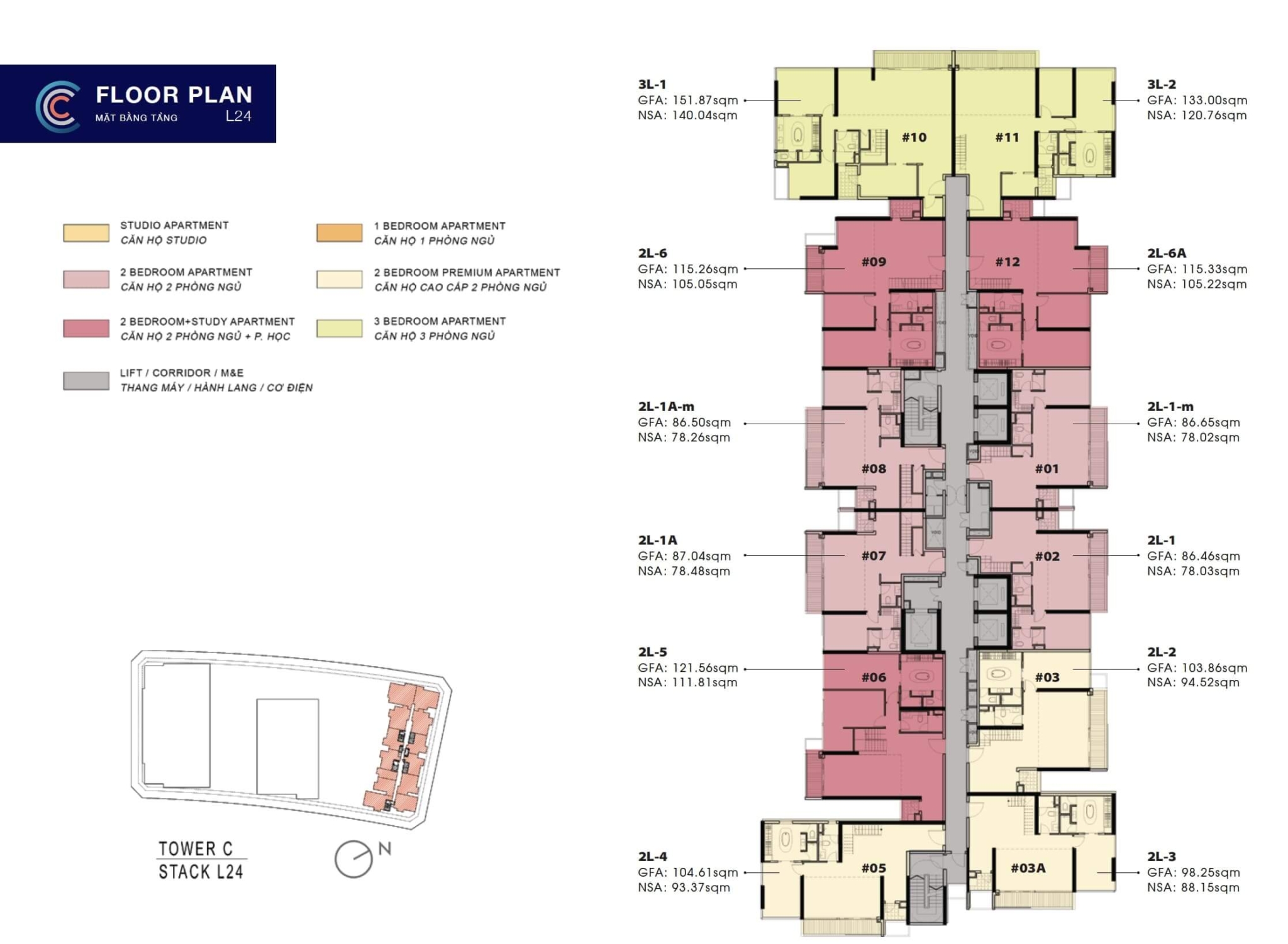 Mặt bằng The Crest Residence Metropole