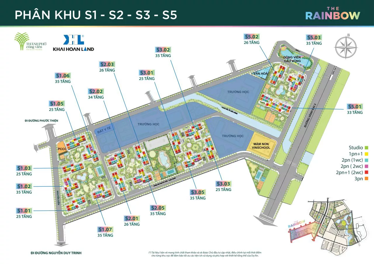 Mặt bằng Toà S3.01 The Rainbow