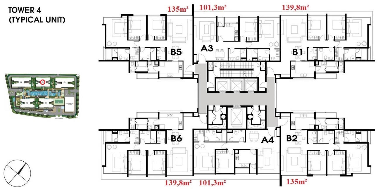 Mặt bằng căn hộ The Vista An Phú