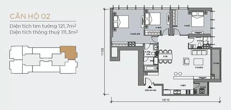 Mặt bằng Lux 6 Vinhomes Golden River