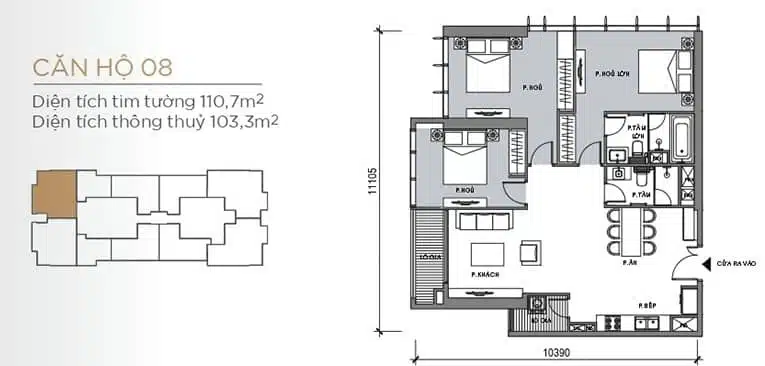 Mặt bằng Lux 6 Vinhomes Golden River