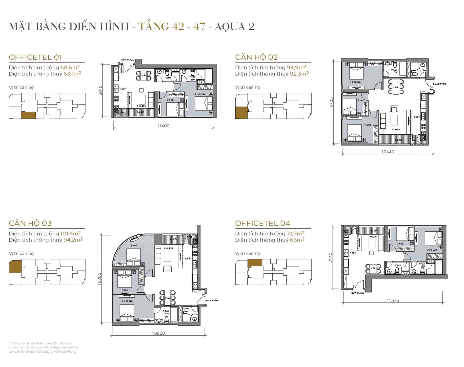 Mặt bằng Aqua 2 Vinhomes Golden River