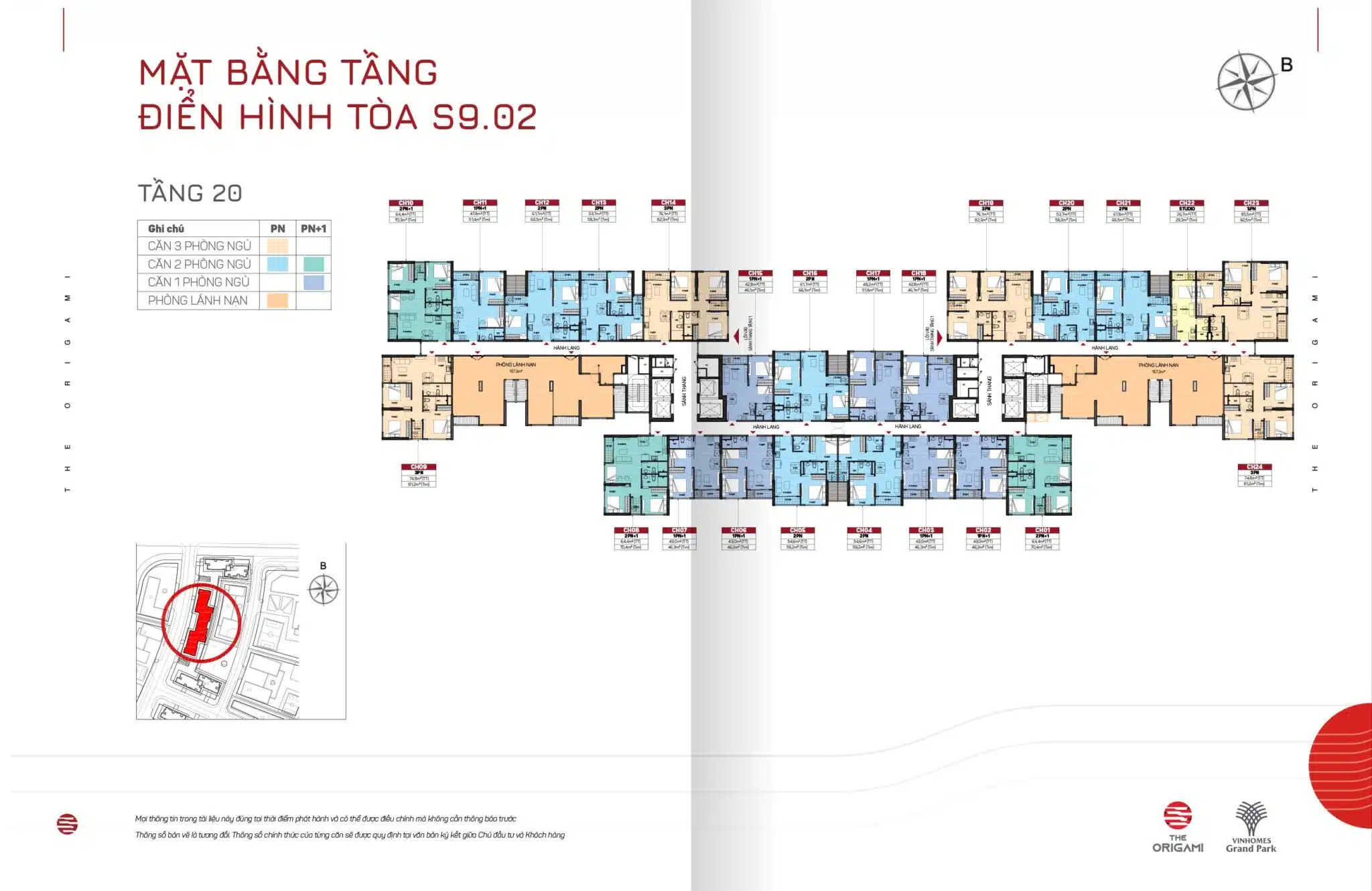 Mặt bằng Toà S9.02 The Origami