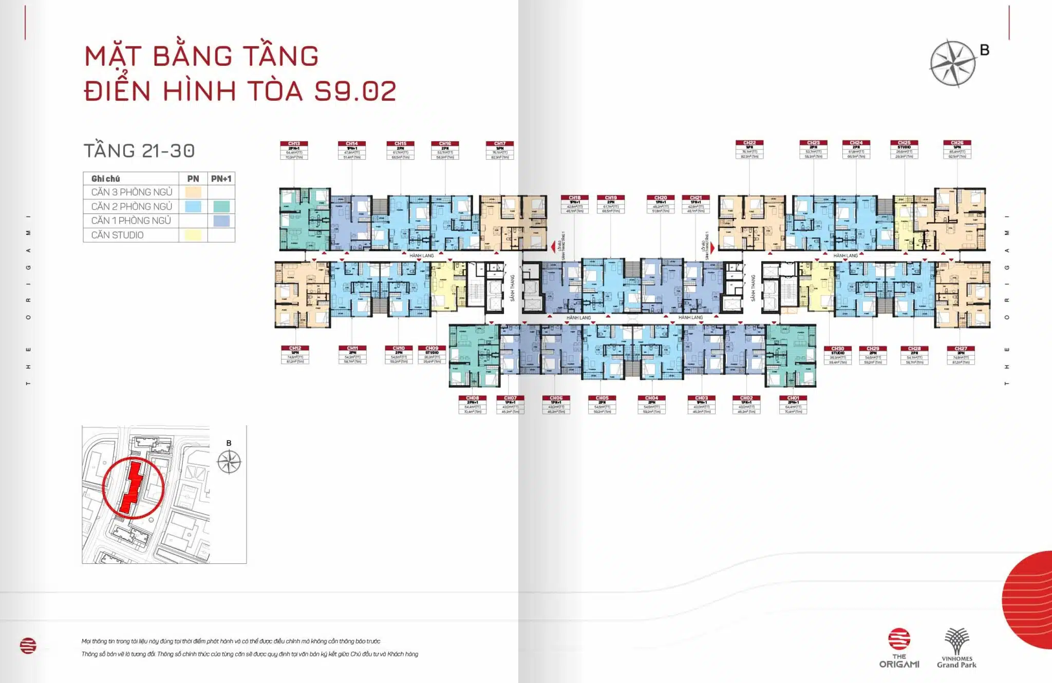 Mặt bằng Toà S9.02 The Origami