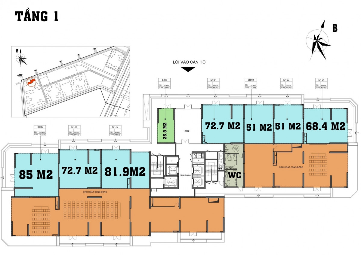 Mặt bằng Shophouse The Rainbow Vinhomes Grand Park