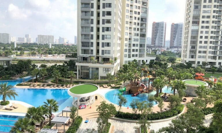 Đảo Kim Cương cho thuê căn hộ 1 phòng ngủ lầu thấp có nội thất view hồ bơi