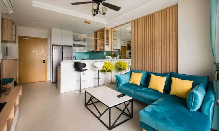 Đảo Kim Cương cho thuê căn hộ 1 phòng ngủ lầu cao có nội thất view hồ bơi