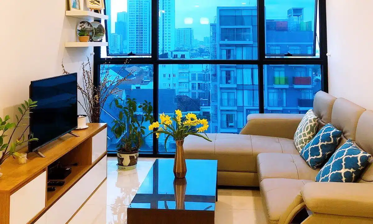 Cho thuê căn hộ The Ascent lầu 7 nội thất đầy đủ 2 phòng ngủ view L81