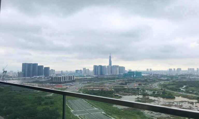 Căn hộ 2 phòng ngủ cho thuê Empire City lầu 27 toà Tilia nhà trống view L81
