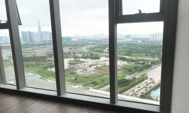 Căn hộ 2 phòng ngủ cho thuê Empire City lầu 27 toà Tilia nhà trống view L81