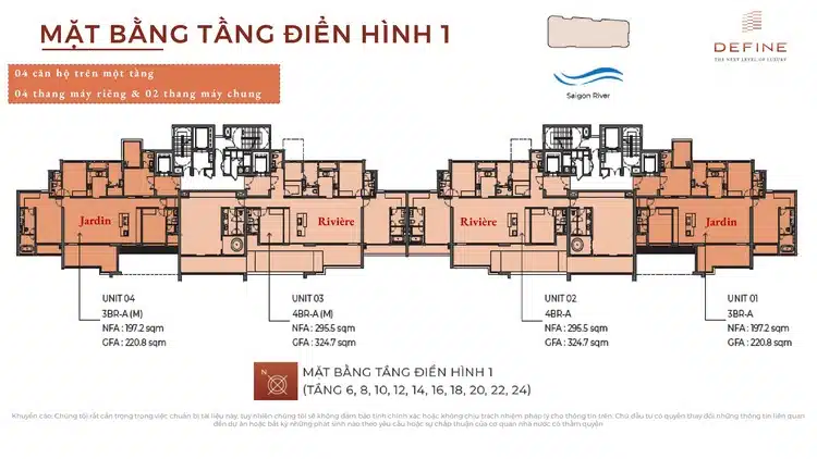 Mặt bằng và thiết kế căn hộ Define Thạnh Mỹ Lợi Quận 2