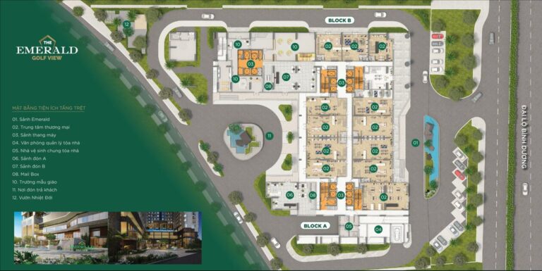 Mặt bằng căn hộ The Emerald Golf View và layout chi tiết