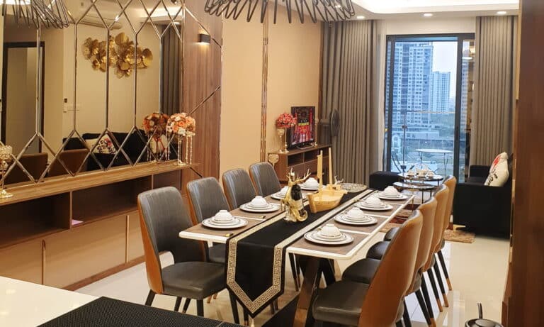 Căn hộ One Verandah cho thuê 3 phòng ngủ nội thất xịn lầu cao view sông